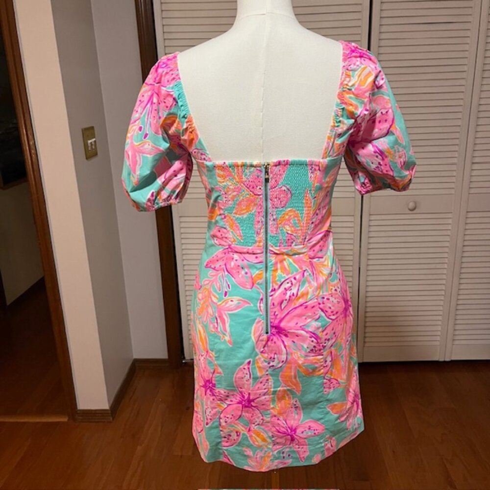 Lily Pulitzer - Lunetta Puff Sleeve Stretch Dress Size 2 - Picture 4 of 5